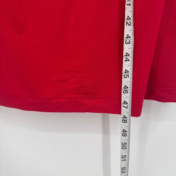 Nordstrom Red Side Ruched Long Sleeve Midi Dress Rib Knit Crew Neck Small - Picture 13 of 13